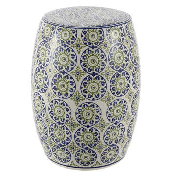 Lula 17.25" Suzani Ceramic Garden Stool - JONATHAN Y